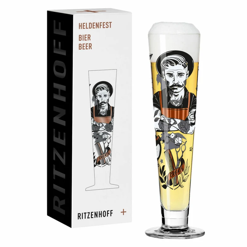 Ritzenhoff Bierglas Heldenfest 009, Werner Bohr, Kristallglas, 385 ml, 1011009