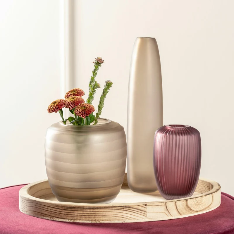 Leonardo Vase Bellagio, Blumenvase, Dekovase, Glas, Beige, 17.5 cm, 036451