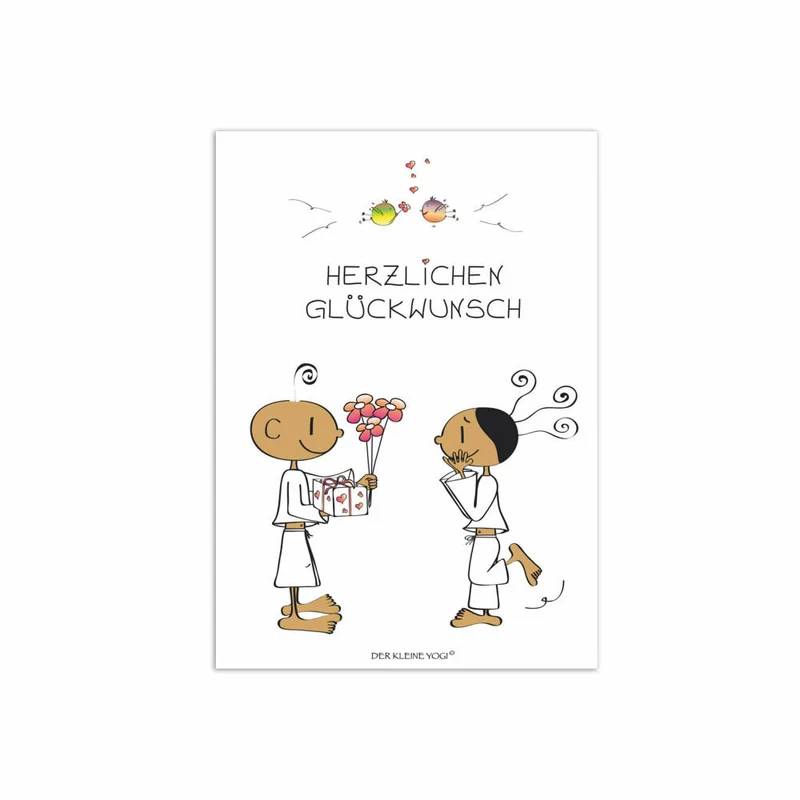 Goebel Der Kleine Yogi Postkarte Herzlichen Glückwunsch, 10er Pack Postkarten, Post Karte, Papier / Pappe, 10.5 cm x 15 cm, 54100191
