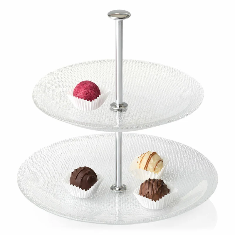 Leonardo Pralina Minietagere, 2-tlg., Servierplatte, Servierteller, Glas, 024610
