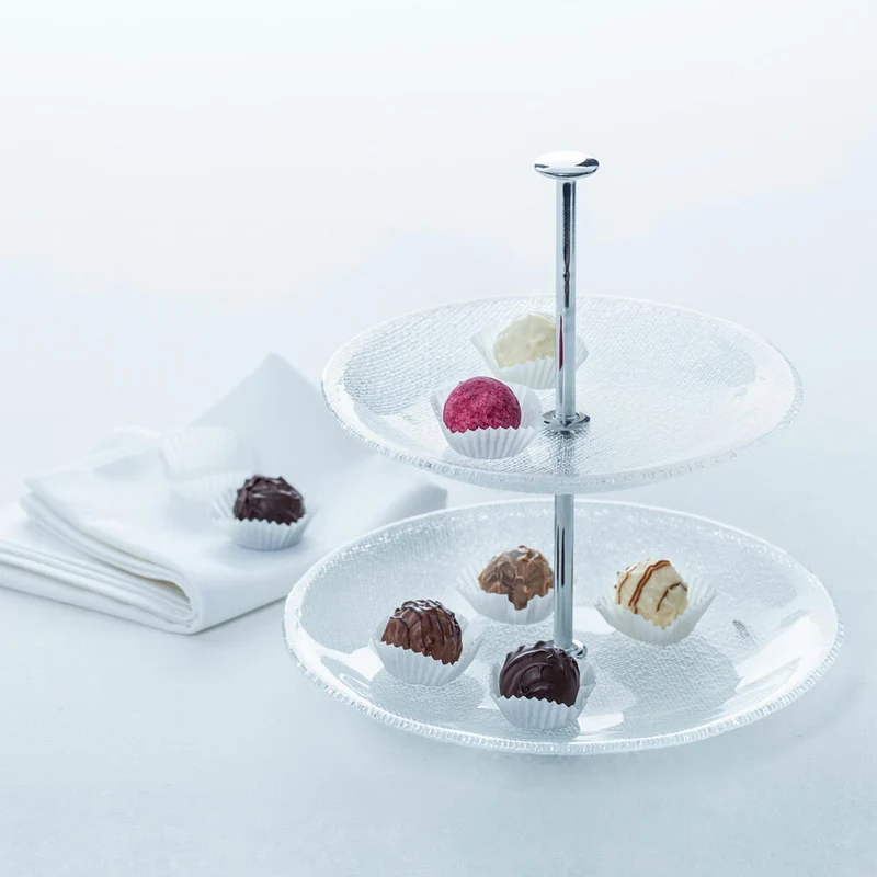 Leonardo Pralina Minietagere, 2-tlg., Servierplatte, Servierteller, Glas, 024610