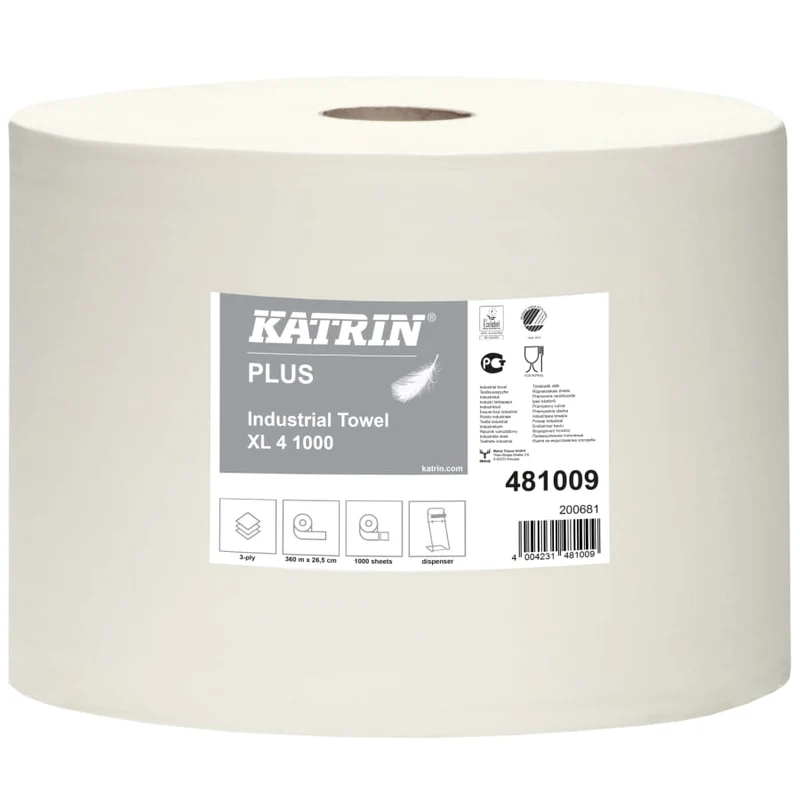 Katrin Plus Industrieputzrolle XL 4-lagig, 1000 Blatt