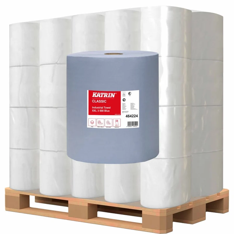 Katrin Industrieputzrolle XXL 3-lagig, 500 Blatt, blau