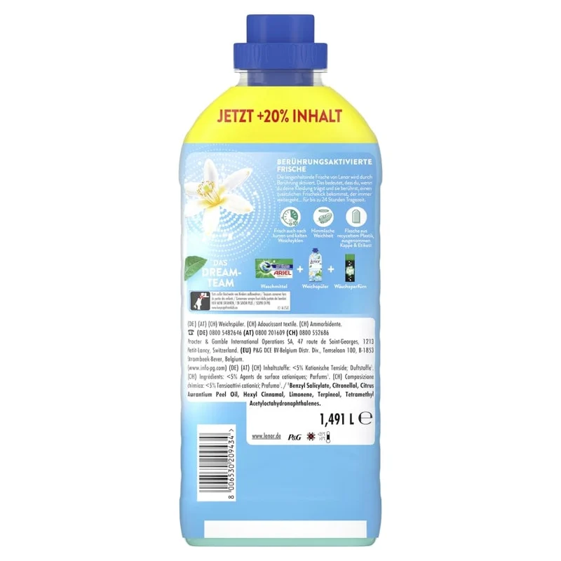 Lenor Freshness Guard Weichspüler, Duft von Ariel, 1,491 l (71 WL)