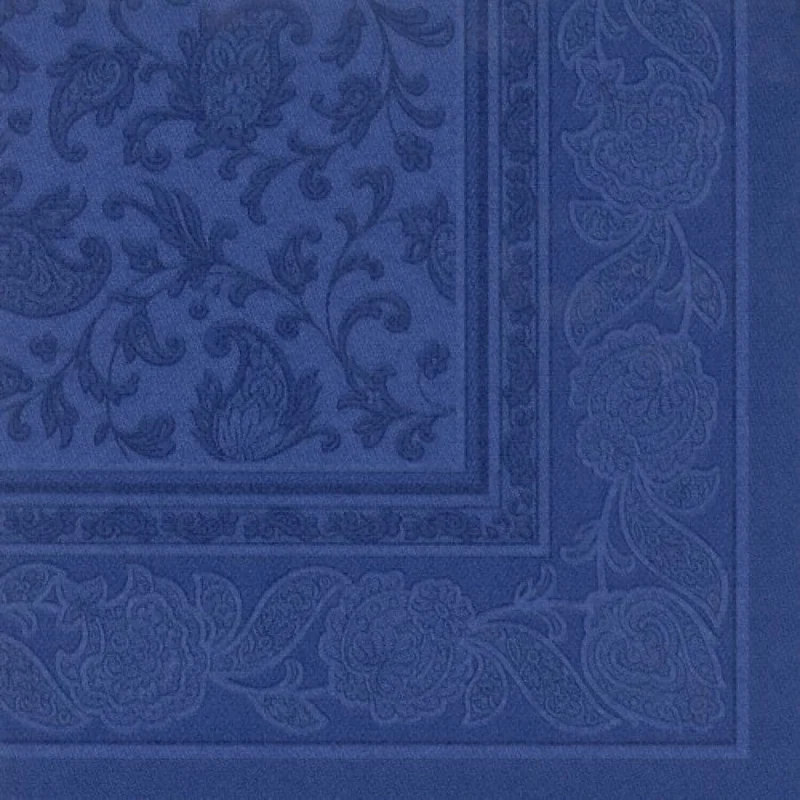 Papstar Servietten, 1/4-Falz, 40 cm x 40 cm Ornaments dunkelblau