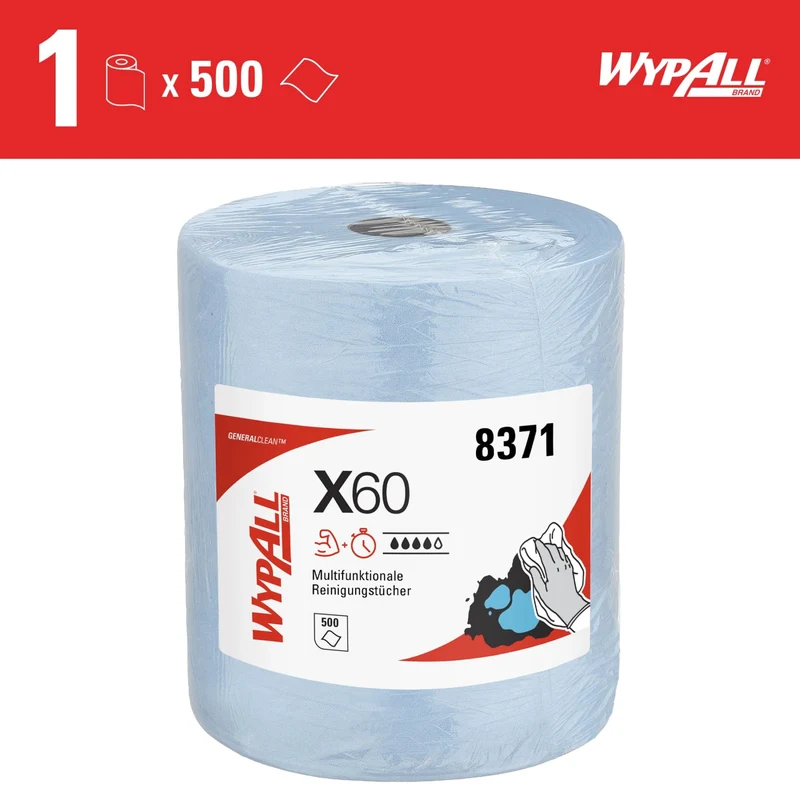 WypAll X60 Wischtücher, 1-lagig, Hydroknit
