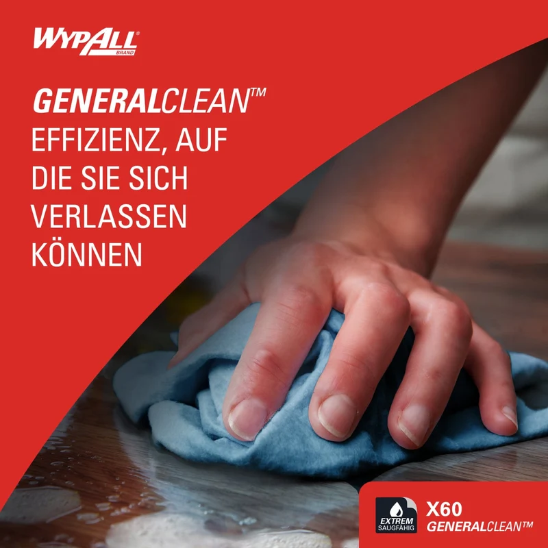 WypAll X60 Wischtücher, 1-lagig, Hydroknit