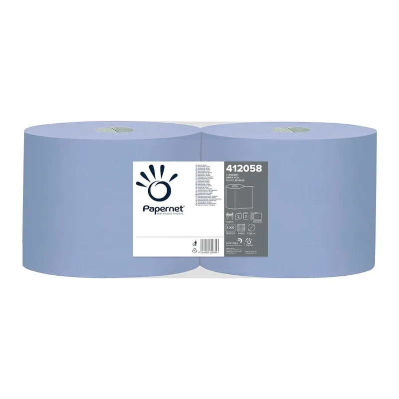 Papernet Industrieputztuchrolle 2-lagig blau, 360 m