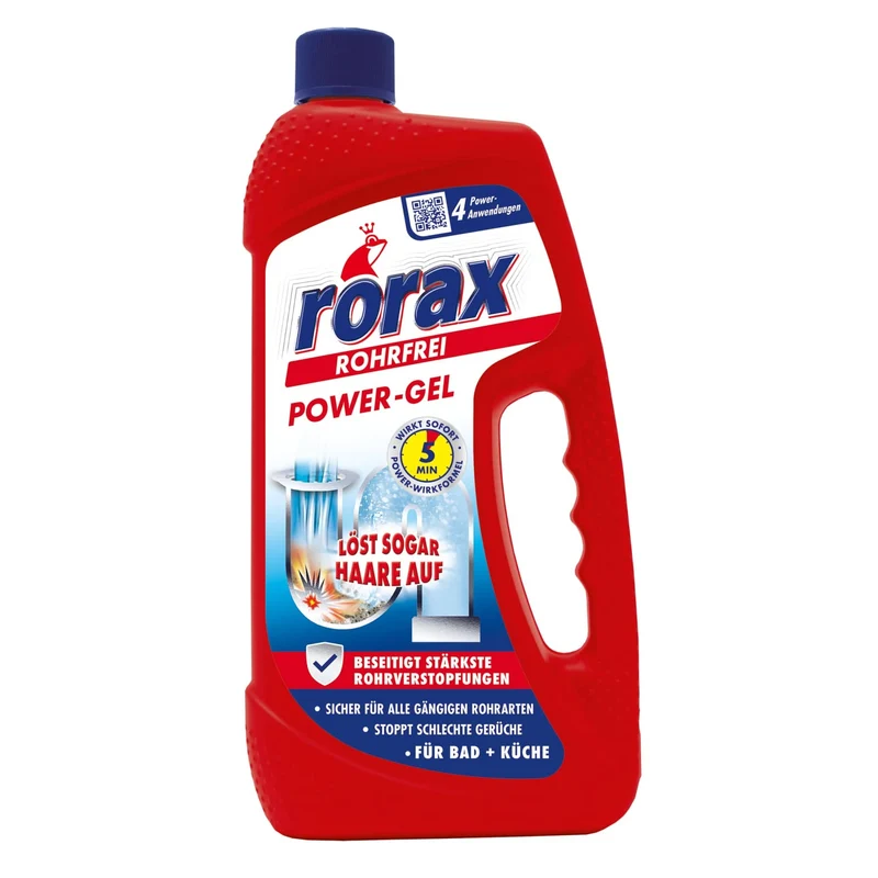 rorax Rohrfrei Power-Gel Rohrreiniger, gebrauchsfertig