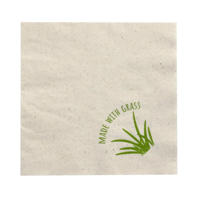 Papstar Servietten mit Grasanteil, 1/4 Falz, 2-lagig natur