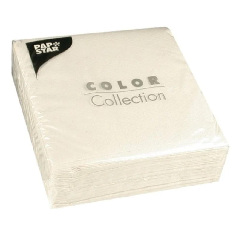 Papstar Servietten Color Collection , 1-lagig, 1/4-Falz weiß