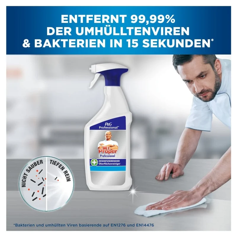 Mr. Proper Professional Desinfizierender Oberflächenreiniger, 750 ml