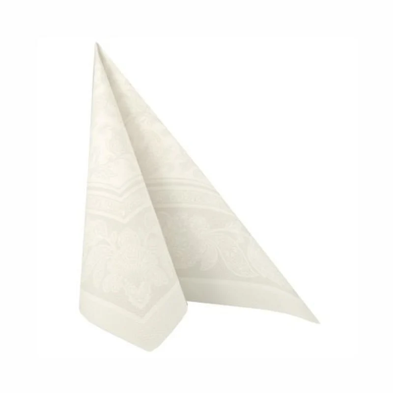 Papstar Servietten, 1/4-Falz, 40 cm x 40 cm Ornaments weiß