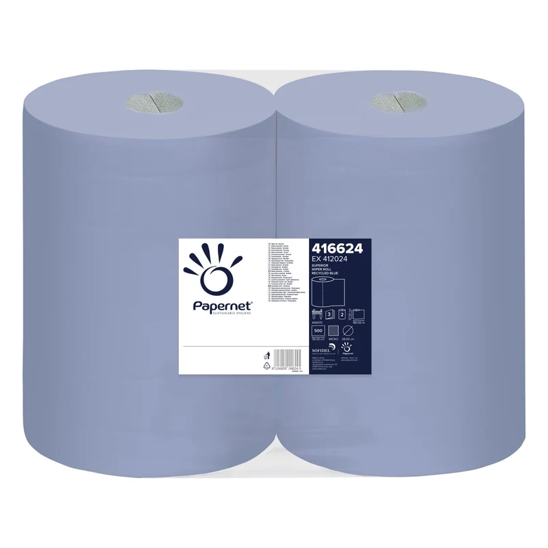 Papernet Industrieputztuchrolle 3-lagig blau, 180 m
