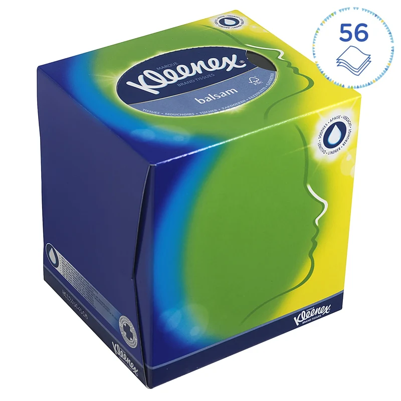 Kleenex Kosmetiktücher Würfel-Box, weiß