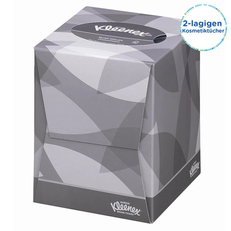 Kleenex Kosmetiktücher Würfel-Box, weiß