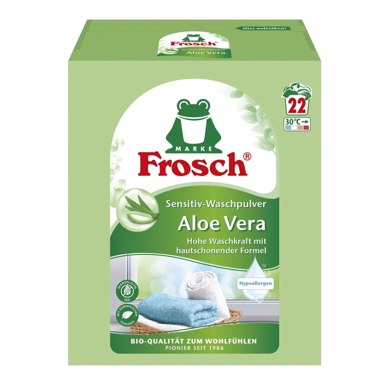 Frosch Sensitiv-Waschpulver, Aloe Vera, hypoallergen