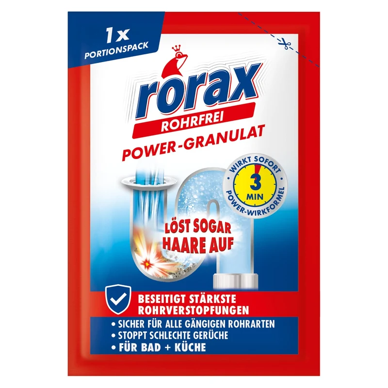 rorax Rohrfrei Power-Granulat Rohrreiniger, Portionspack