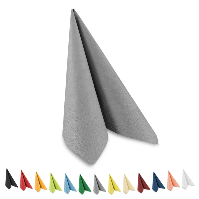 Funny Tafelservietten, 40 x 40 cm, 3-lagig, 1/4-Falz, kiwi/schwarz/grau