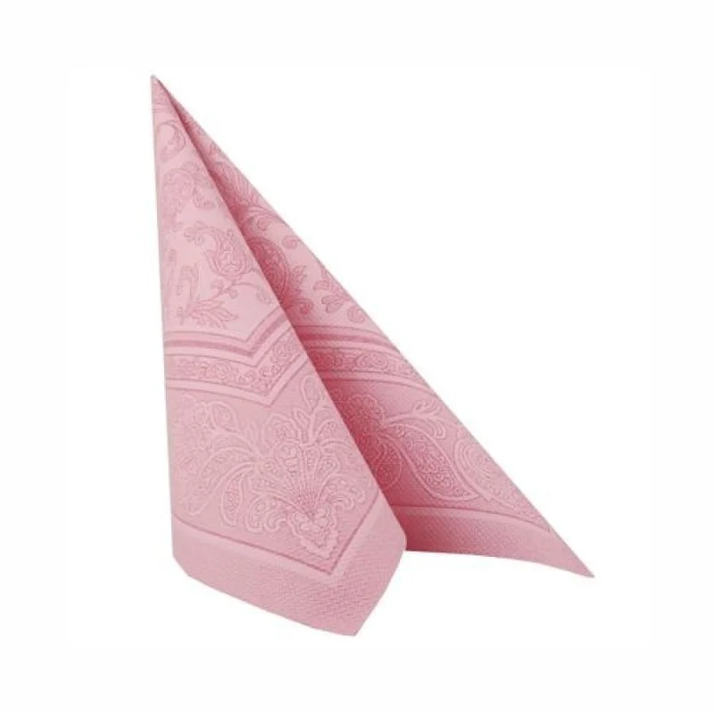 Papstar Servietten, 1/4-Falz, 40 cm x 40 cm Ornaments rosa