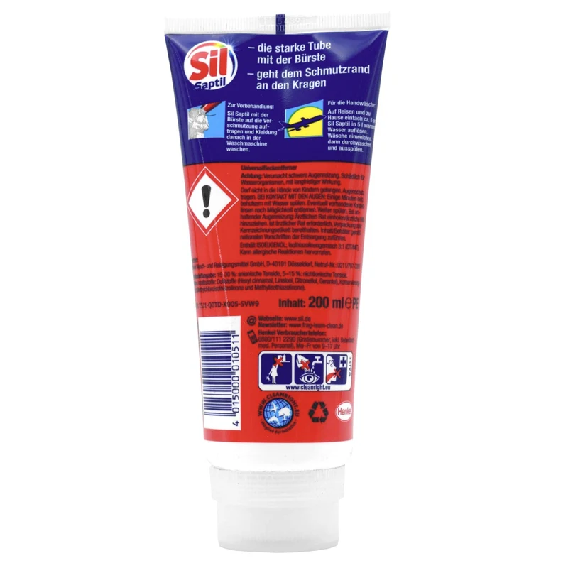 Sil Saptil Fleckenentferner-Paste mit Bürste