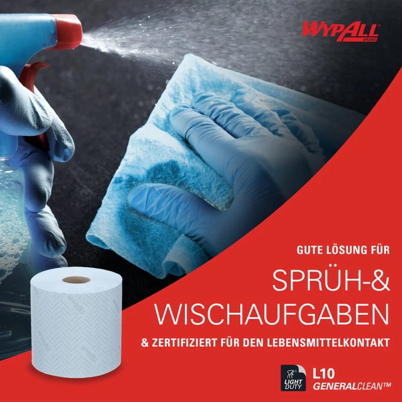 WypAll L10 Wischtücher Zentralentnahme, blau, 1-lagig