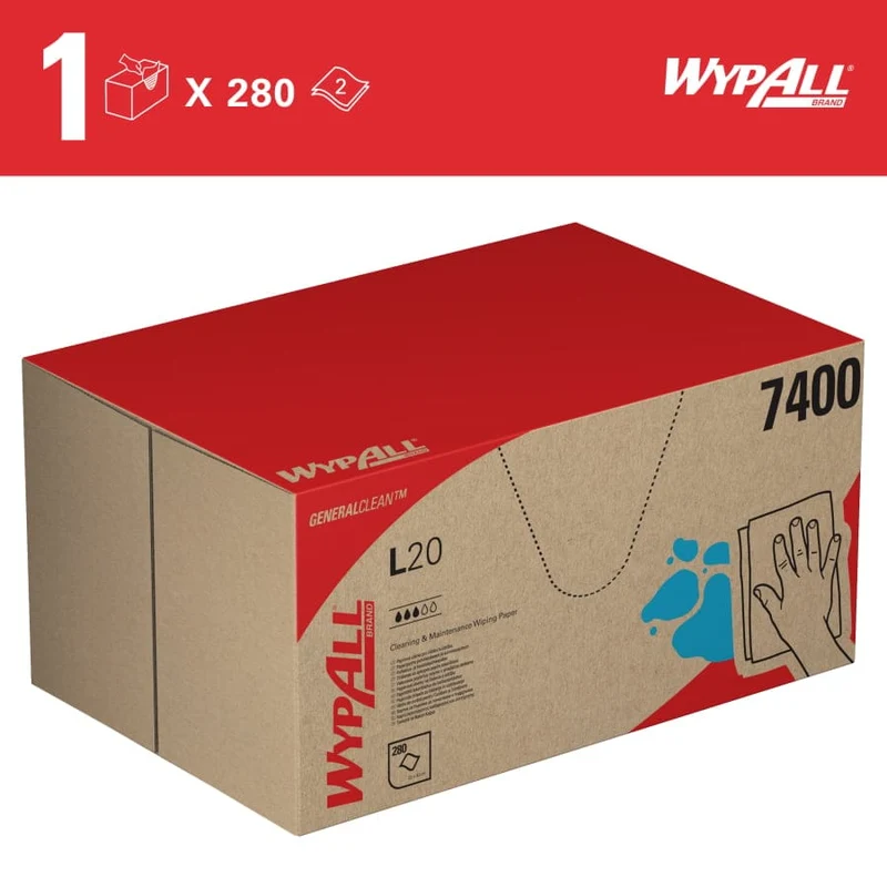 WypAll L20 Reinigungstücher BRAG Box, blau, 2-lagig