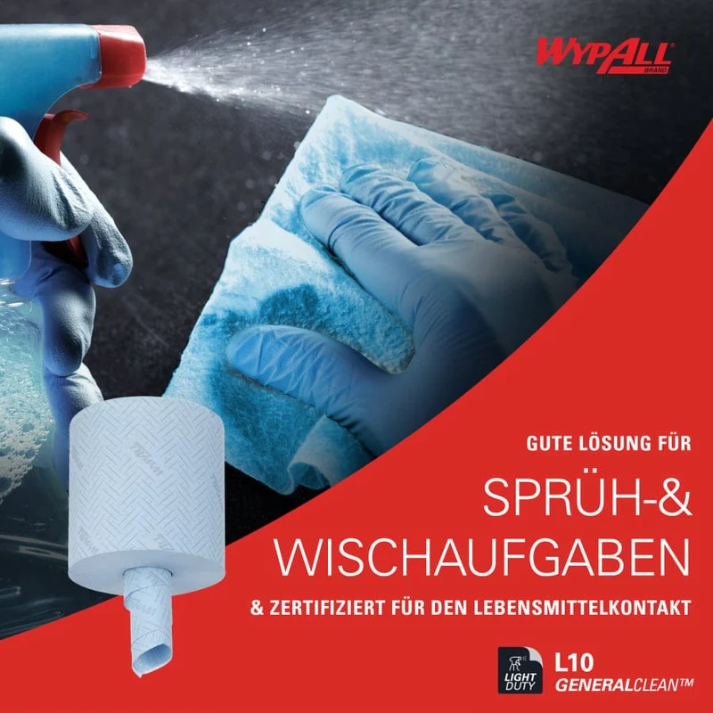 WypAll L10 Papierreinigungstücher Zentralentnahme, blau