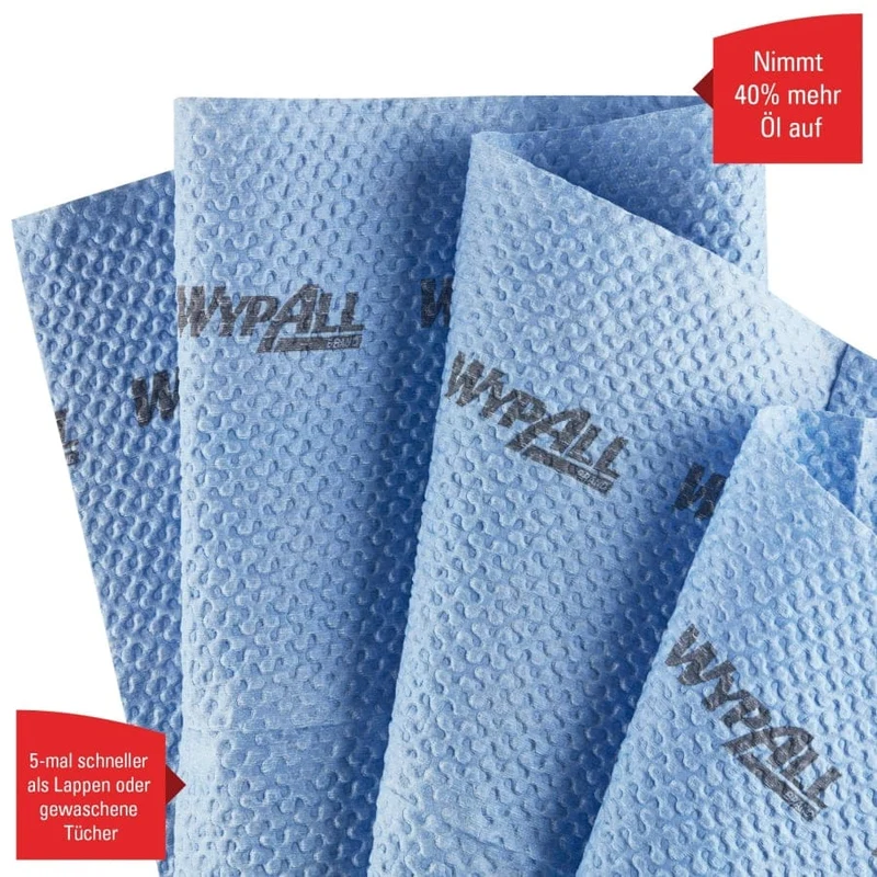WypAll ForceMax Wischtücher viertelgefaltet, blau