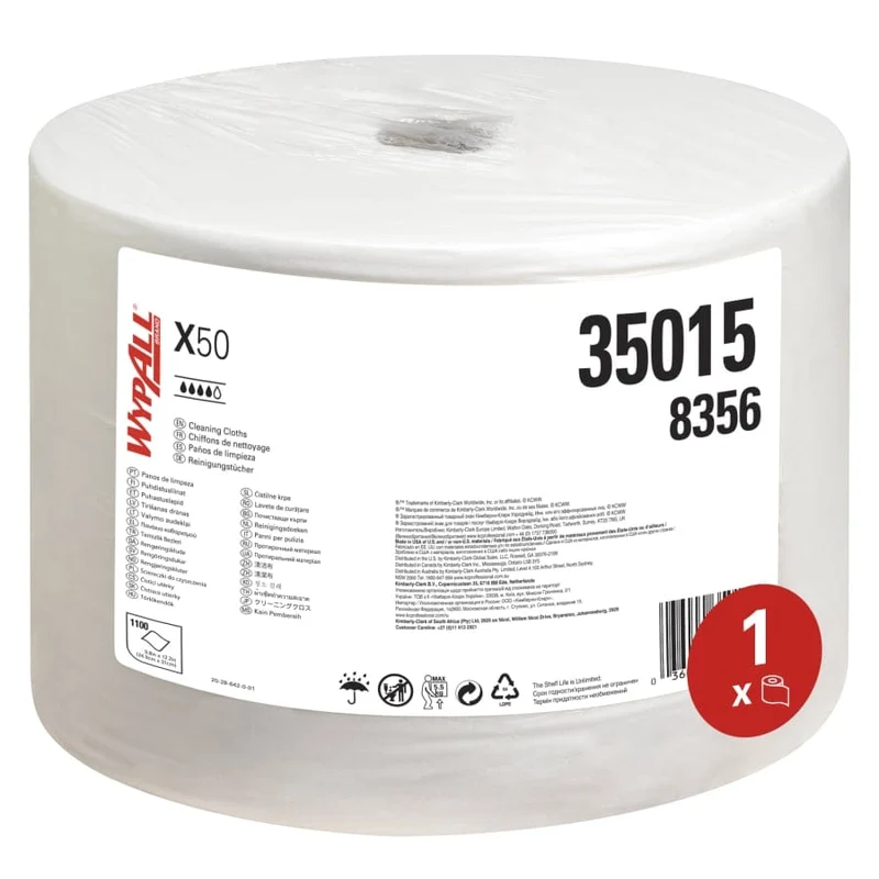 WypAll X50 Reinigungstücher Großrolle, weiß