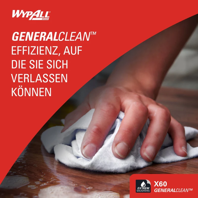 WypAll X60 Reinigungstücher Zupfbox, 1-lagig, weiß