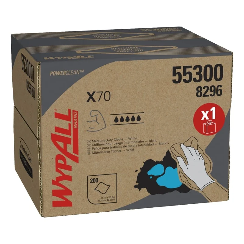 WypAll X70 Wischtücher Brag Box, weiß, 200 Tücher
