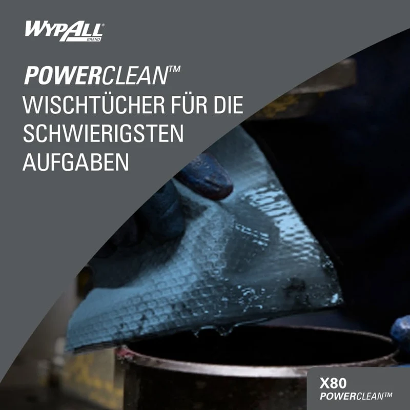 WypAll X80 Power Clean Wischtücher Brag Box, stahlblau