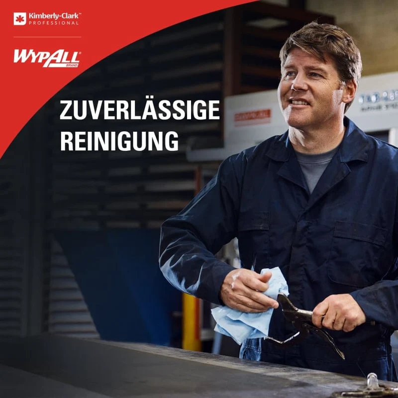 WypAll X80 Power Clean Putztuchrolle, blau, 475 Tücher