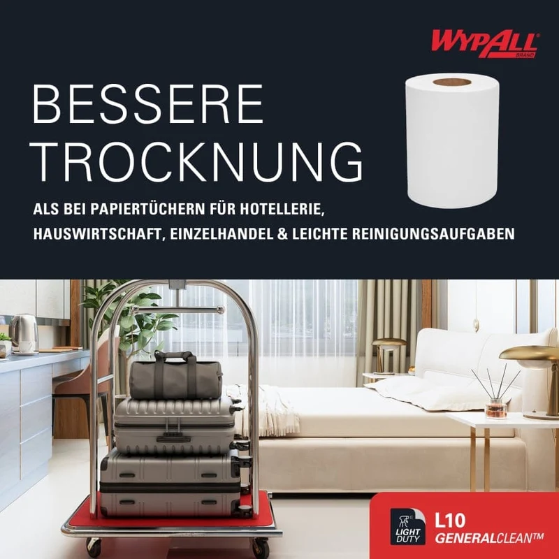 WypAll L10 Reinigungstücher Zentralentnahme, weiß, 390 Blatt