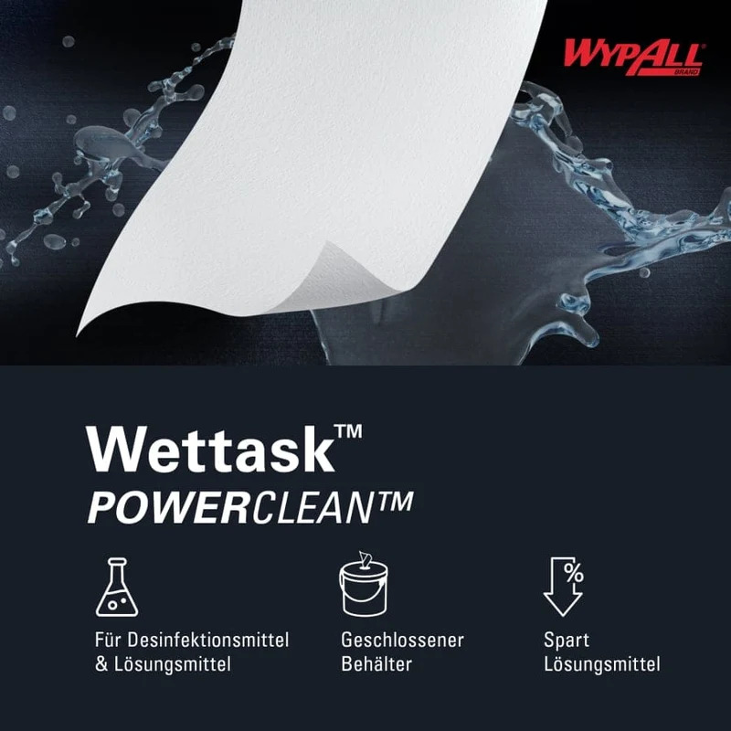WypAll Wettask Reinigungstücher für Lösungsmittel, weiß