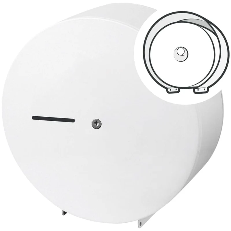 racon MW GR Jumbo-Toilettenpapierspender, Metall weiß