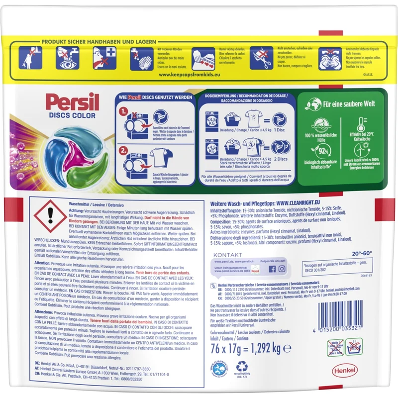 Persil Color 4in1 Discs Waschmittel, 44 und 76 Discs
