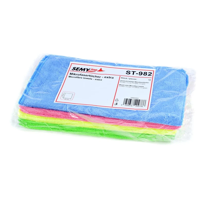 SemyTop Mikrofasertücher Extra, 32 x 32 cm, 4-farbig, 12 Stück