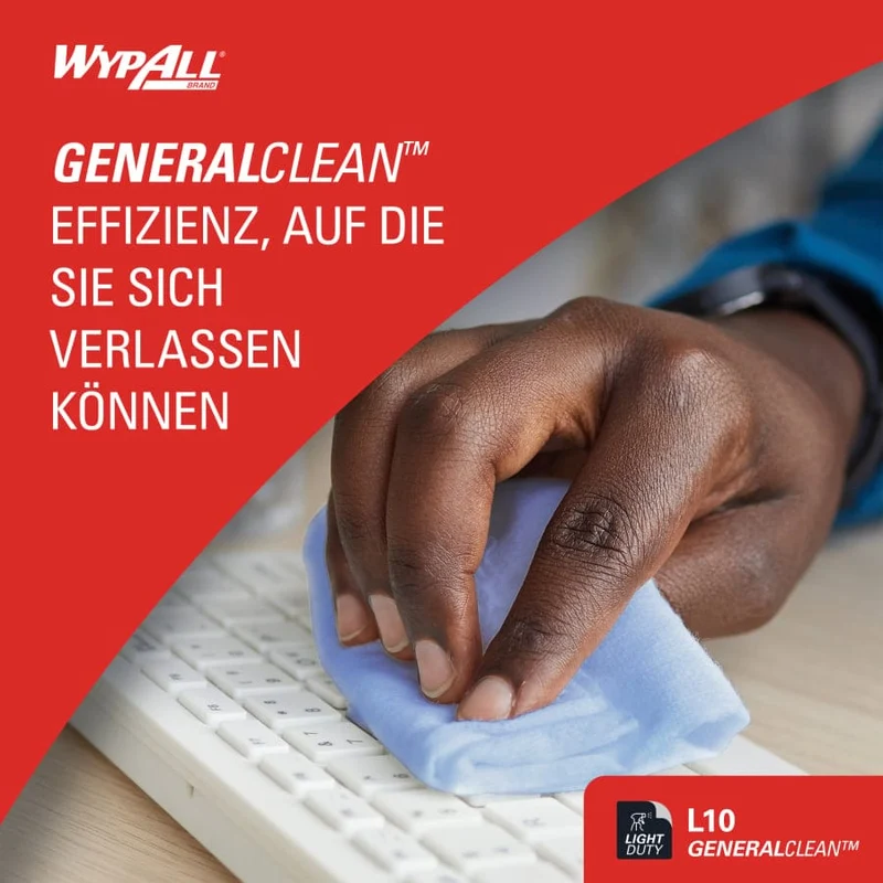WypAll L10 Wischtücher Großrolle, 1-lagig, blau