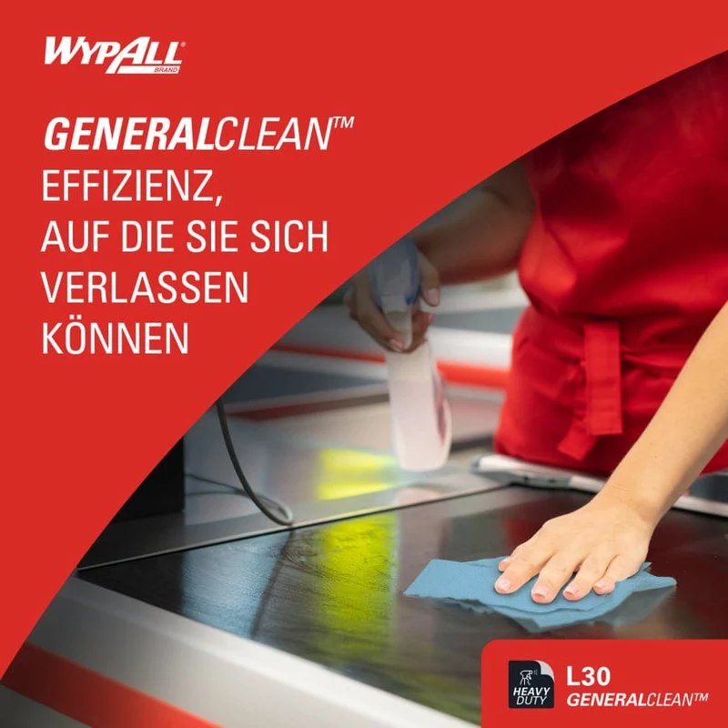 WypAll L30 Wischtücher Großrolle, 3-lagig, blau