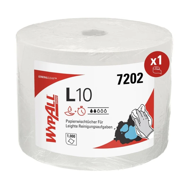 WypAll L10 Extra Putztuchrolle, weiß und blau, 1-lagig