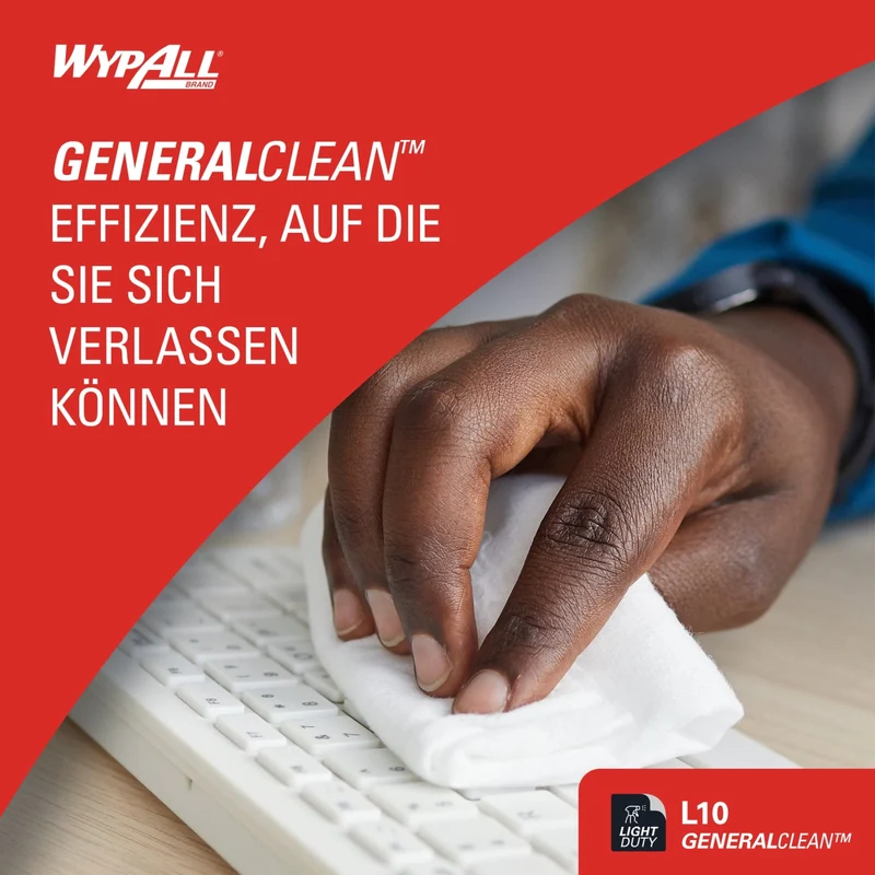 WypAll L10 Extra Putztuchrolle, weiß und blau, 1-lagig