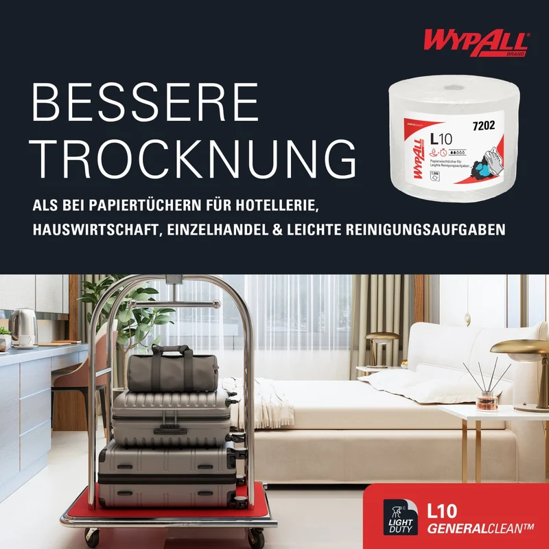WypAll L10 Extra Putztuchrolle, weiß und blau, 1-lagig