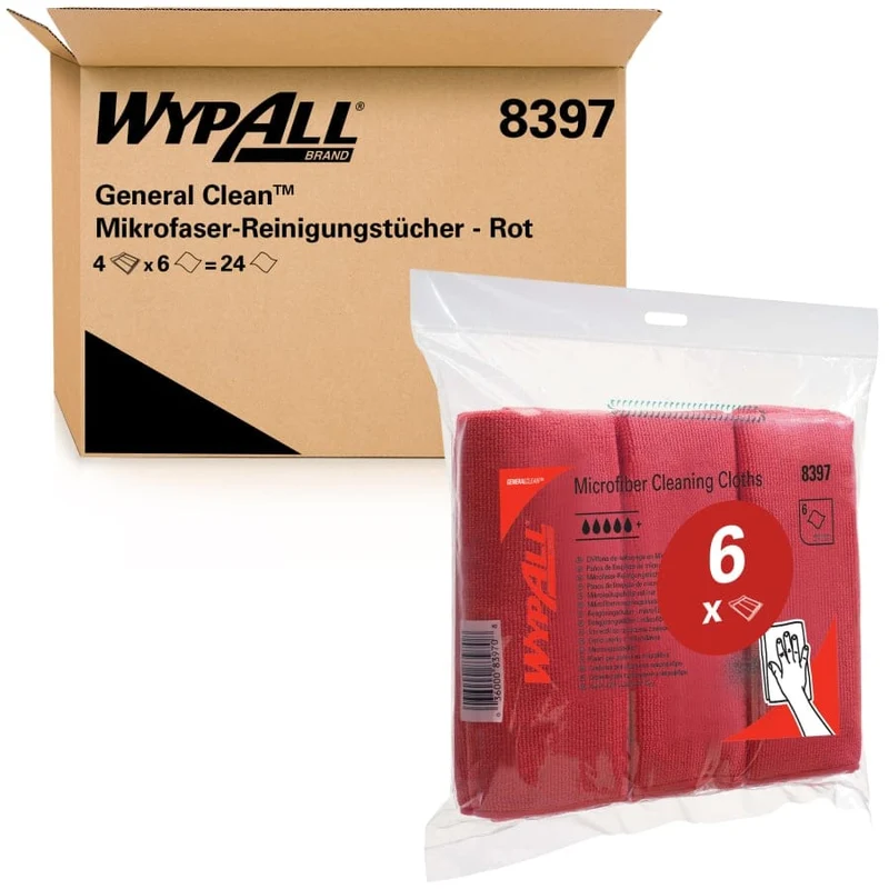 WypAll Mikrofasertücher 40 x 40 cm, vier Farben