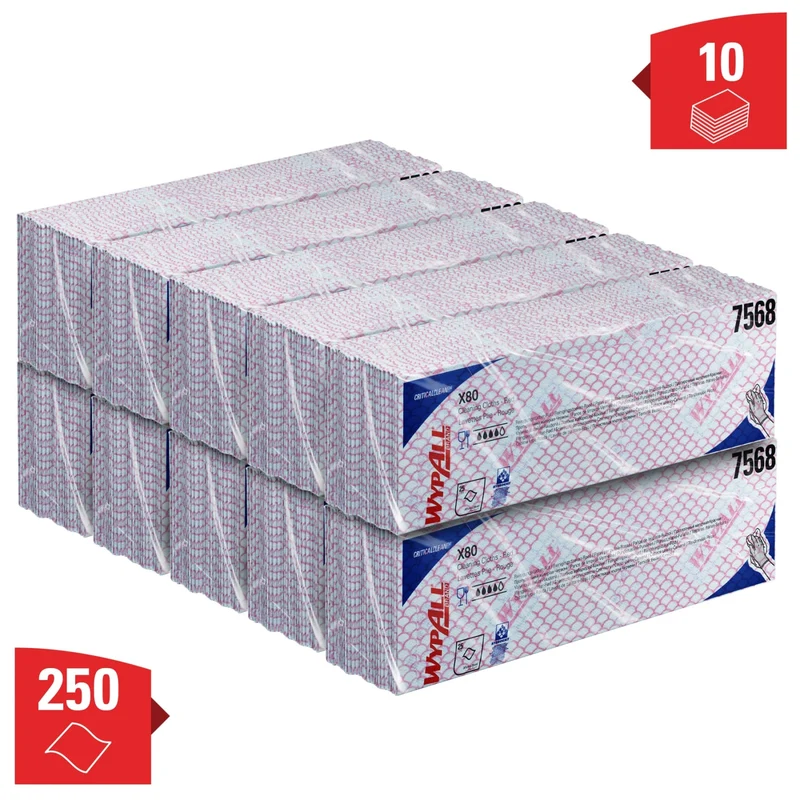WypAll X80 Reinigungstücher Interfold, vier Farben