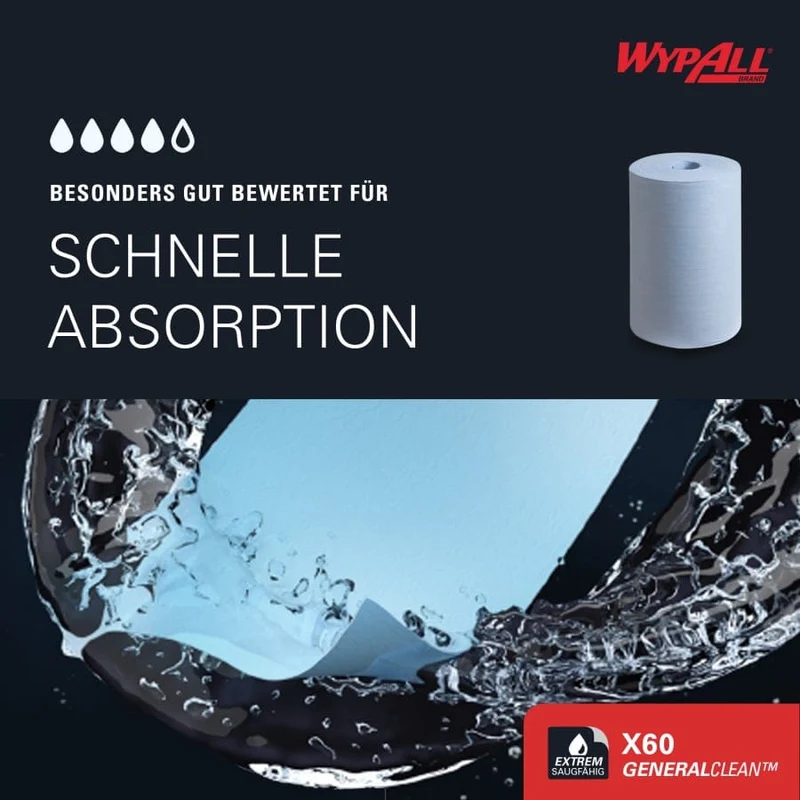 WypAll X60 Wischtücher Multibox Zentralentnahme, blau