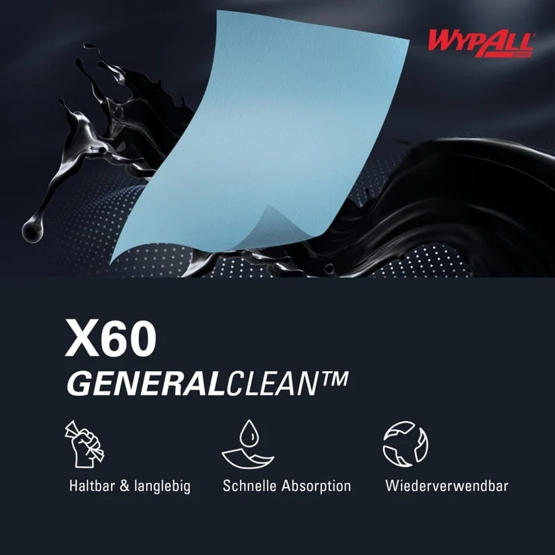 WypAll X60 Wischtücher Multibox Zentralentnahme, blau