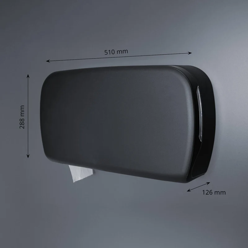 SemyTop Maxi Jumbo Toilettenpapierspender für 2 Rollen bis Ø 23 cm, matt
