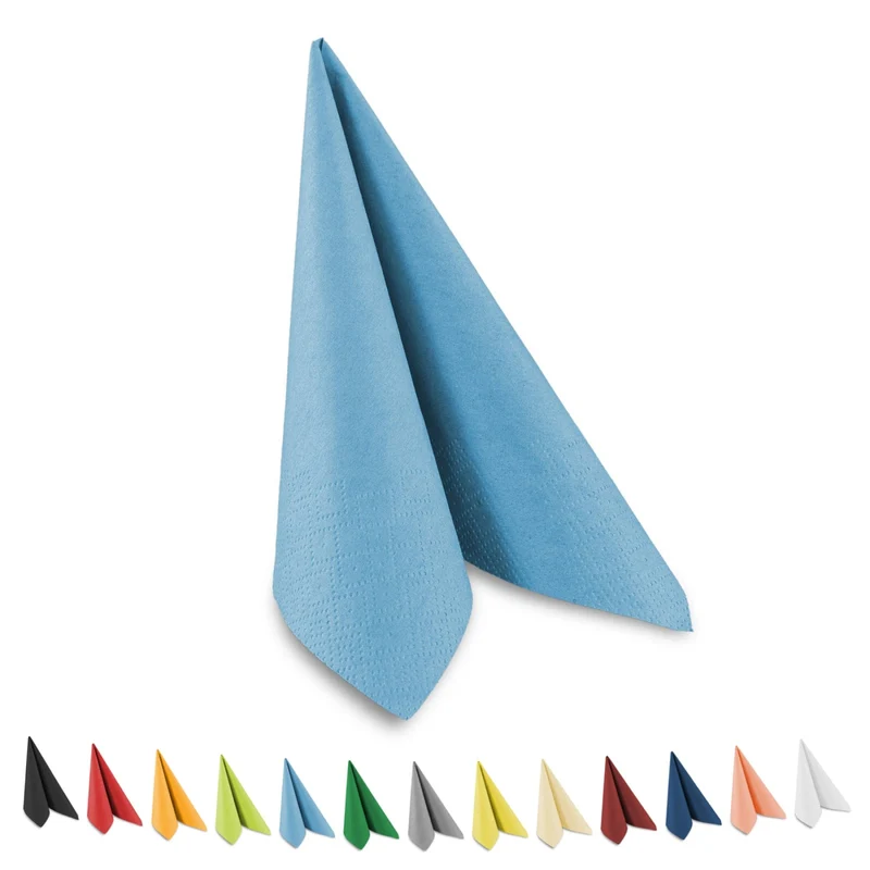 Funny Tafelservietten, 33 x 33 cm, 3-lagig, 1/4 Falz, 11 Farben